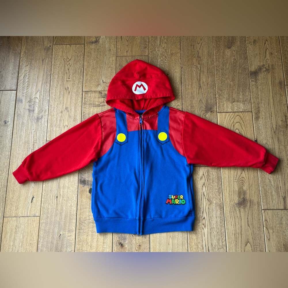 Nintendo Super Mario Bros Character Zip Up Hoodie Sweatshirt size XS